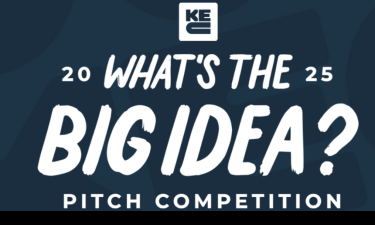 Blue background with white text reading "What's The Big Idea? Pitch Competition" 