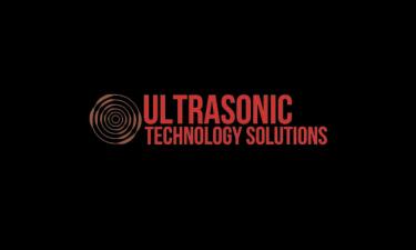 Logo for Ultrasonic Technology Solutions, featuring a stylized set of concentric ultrasonic wave rings on the left and bold red text reading "ULTRASONIC TECHNOLOGY SOLUTIONS" on a black background.