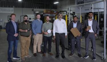 Group photo of founders that Uday Vaidya has mentored: Ryan Spencer, Hicham Ghossein, Dustin Gilmer, Alex Stiles, Uday Vaidya, Pritesh Yeole, Vinit Chaudhary (left to right)