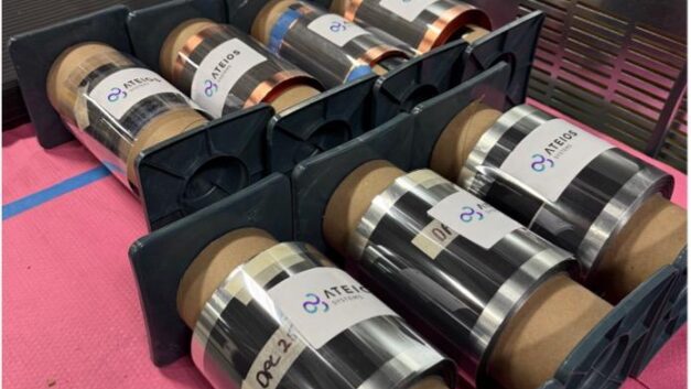 Rolls of Ateios’ lithium iron phosphate and graphite electrodes offer higher energy density and higher capacity retention at lower costs. Credit: Ateios Systems