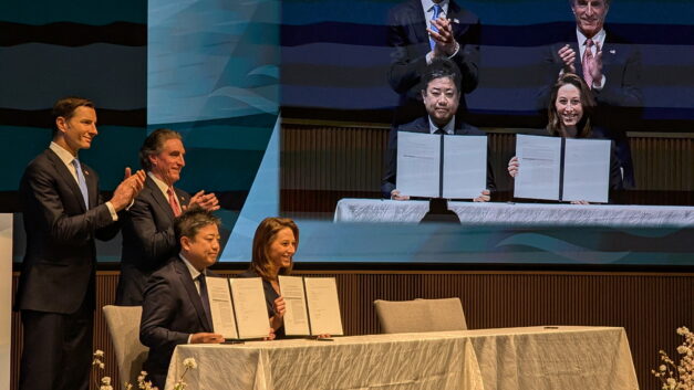 L to R: John Jovanovic, President and Chairman of the Export-Import Bank of the United States; Doug Burgum, United States Secretary of the Interior; Tomoya Murata, General Manager, Trafigura Japan; Megan O’Connor, Co-Founder and CEO, Nth Cycle.