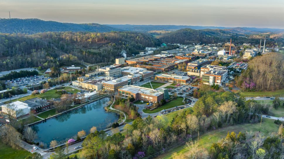 An aerial view of Oak Ridge National Laboratory.